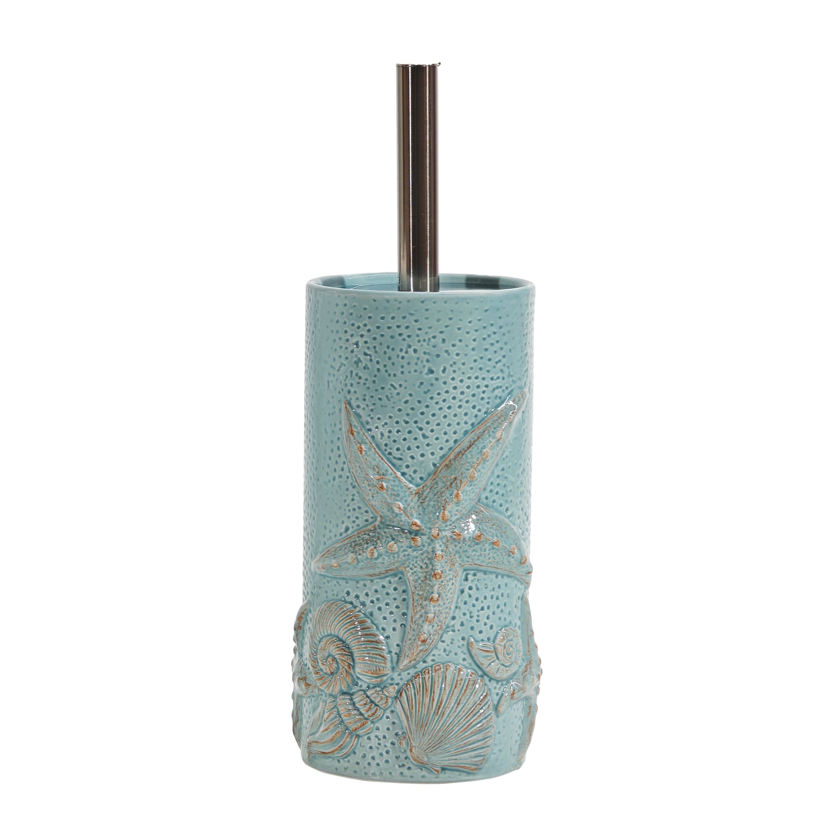 VESTIAMO CASA - Portascopino con scopino in ceramica Design Stelle Marine